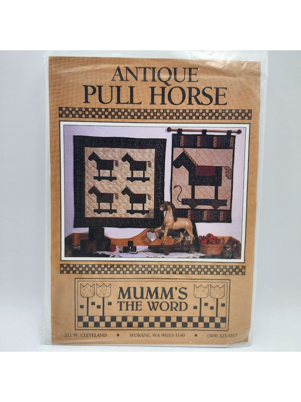 Mumms The Word Antique Pull Horse Quilt Pattern 1992 Wall Hanging Quilt Crafts